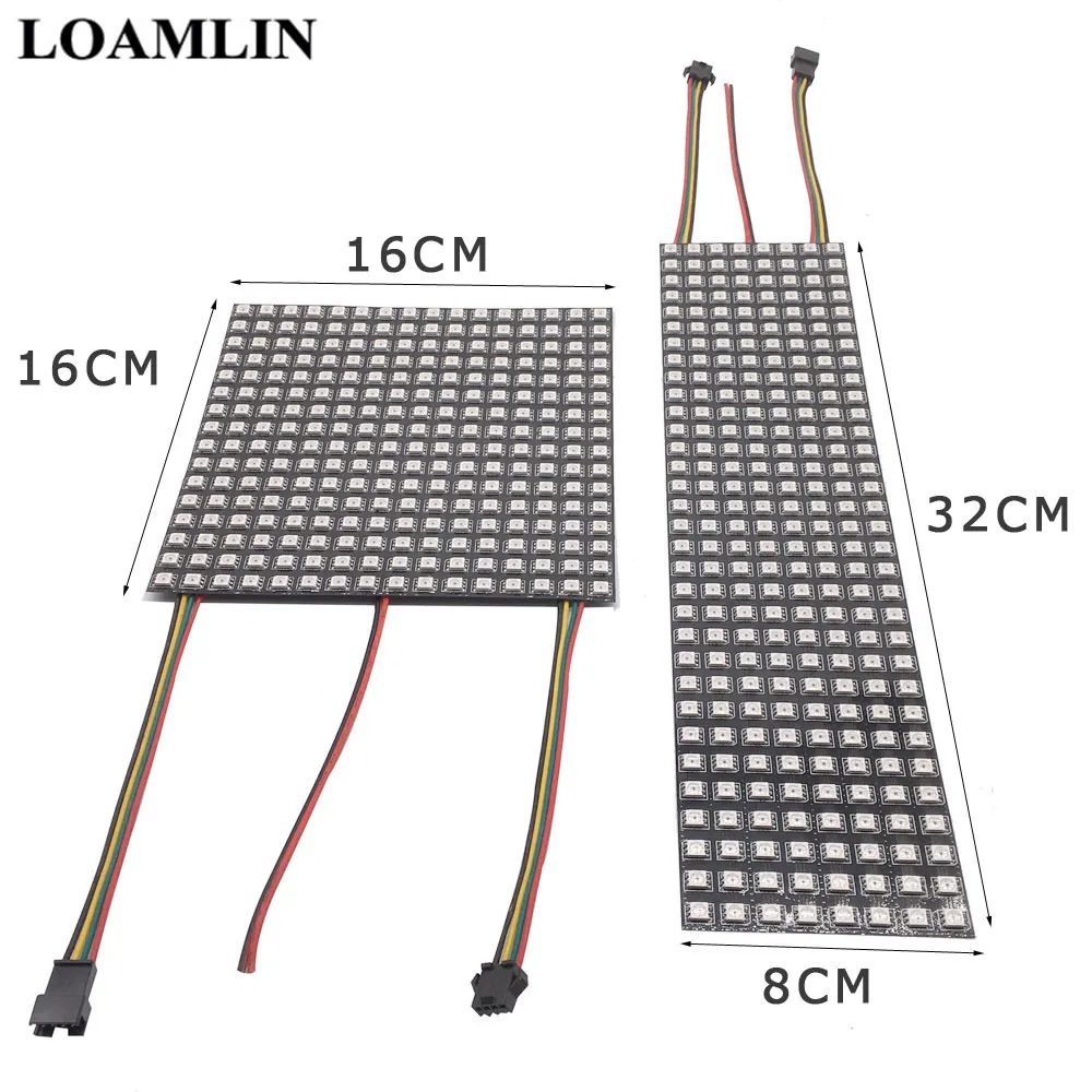 APA102 RGB Full Color Fiber Board IP30 Led Matrix Pannel 256pixels DC5V Input APA102 Led Display 16X16 8X32