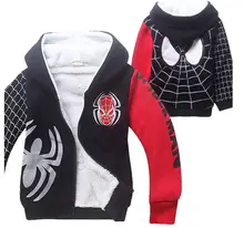 Nouveau 2016 Enfants de bande dessinée de veste bébé & enfants Spiderman épais Hoodies sweats manteau garçons survêtement en stock
