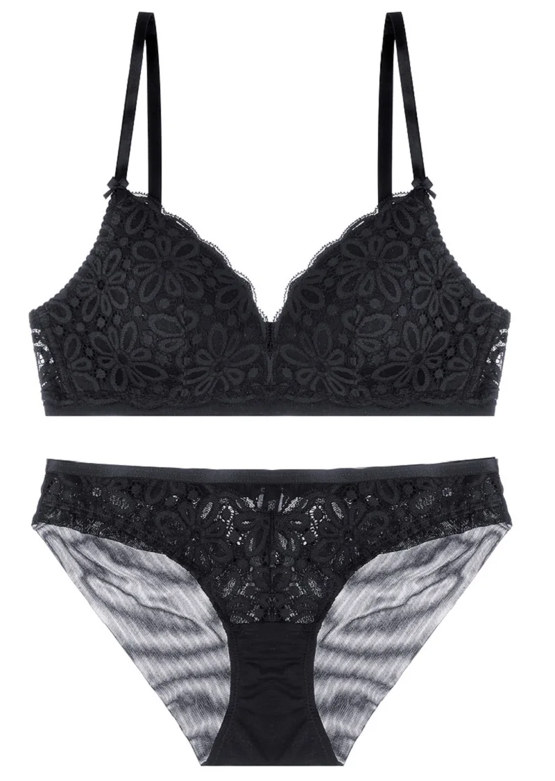 Lady Sexy Women Bra Set Wire Free Floral Lace Bralette Briefs Set Elegant Embroidery Bra Underwear Women Lingerie Set BS58 Lady Sexy Women Bra Set Wire Free Floral Lace Bralette Briefs Set Elegant Embroidery Bra Underwear Women Lingerie Set BS58