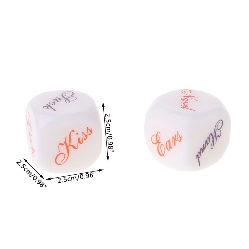 

2pcs Funny Sexy Dice 25mm Acrylic Dice Adult Couple Toy Night Bar KTV Sexy Love Game Accessories