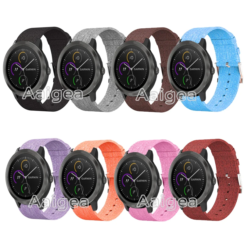 Мм 20 мм тканый тканевый ремешок для часов для Garmin Vivoactive 3 умные часы модные нейлоновые наручные часы ремешок Винтаж Красочный ремешок для