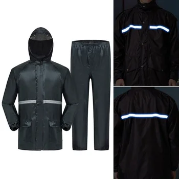 

2pcs Outdoor Sport Waterproof Raincoat Set Impermeable Raincoat Women/Men Jacket Pants Set Adult Rain Gear Motorcycle Rainsuit