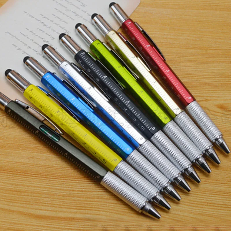 

UNeefull Multifunction Touch Ballpoint Stylus Pen With Level Ruler Screwdriver Inch scale Tool Office School Supplies Best Gifts