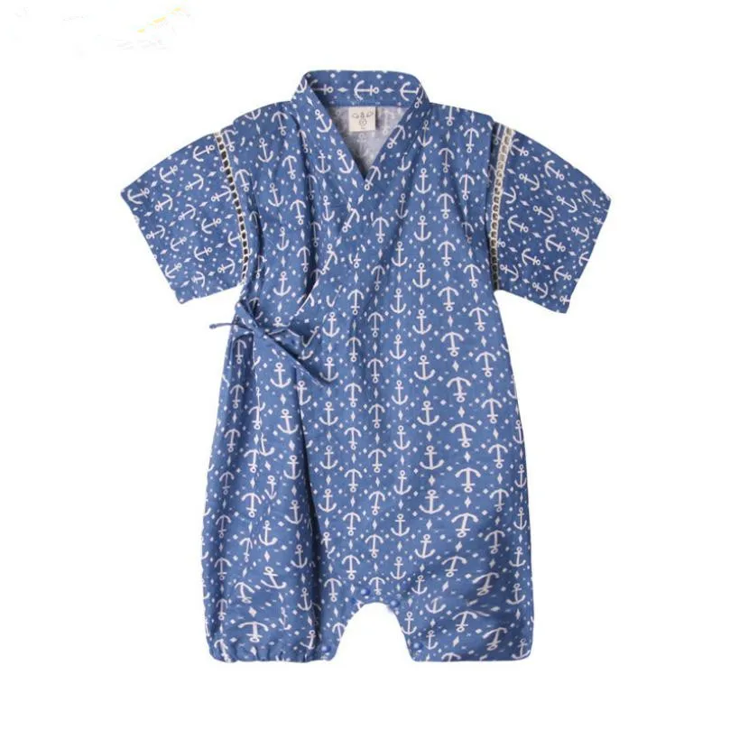Кимоно, одежда для малышей, детская одежда в японском стиле, комбинезон для девочек, Ретро Халат, Униформа, одежда, костюм с принтом для младенцев, унисекс, Y531 - Цвет: 2
