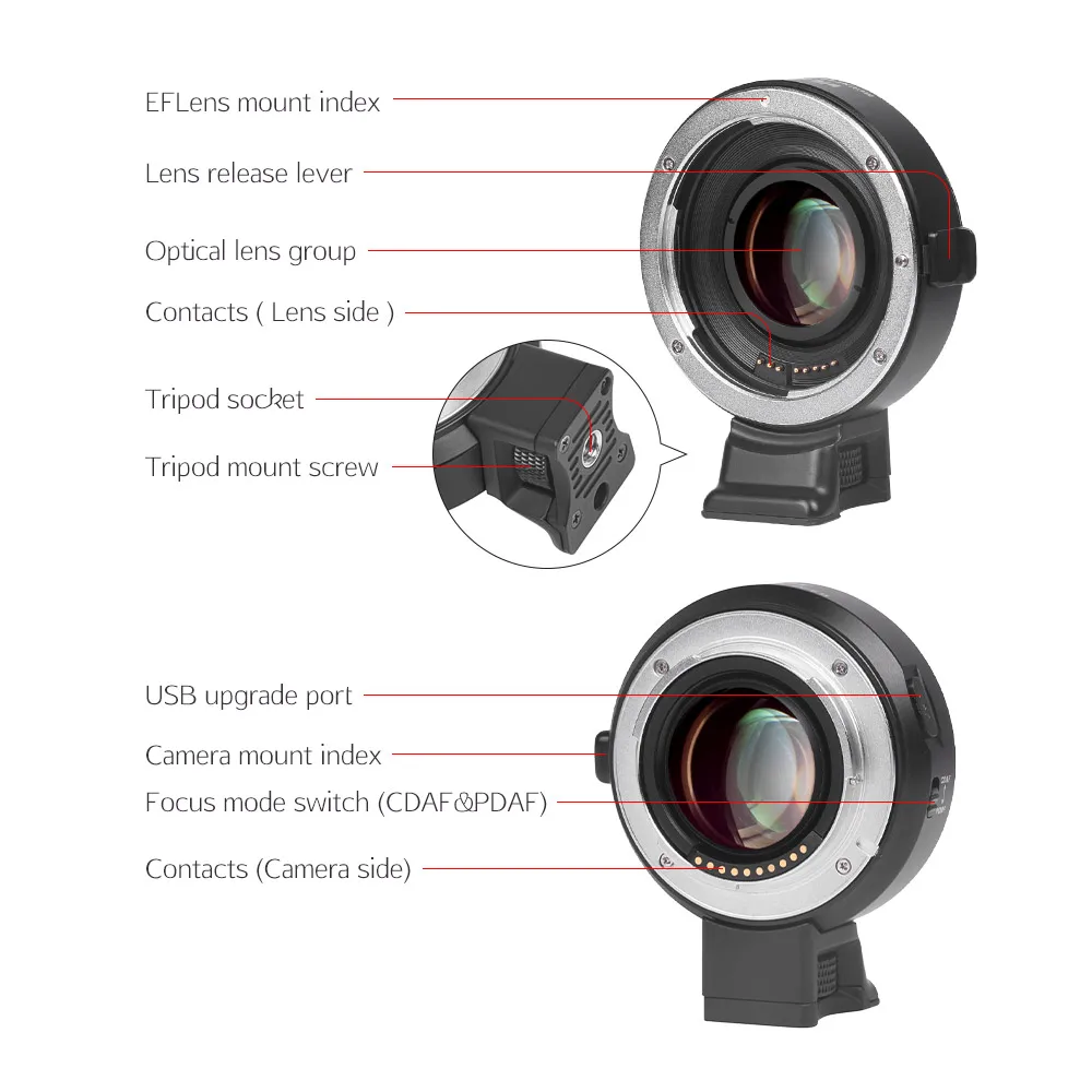 Viltrox EF-E II Крепление объектива адаптер AF Автофокус скоростной редуктор переходник для бустера для объектива Canon EF для sony E-Mount Камера