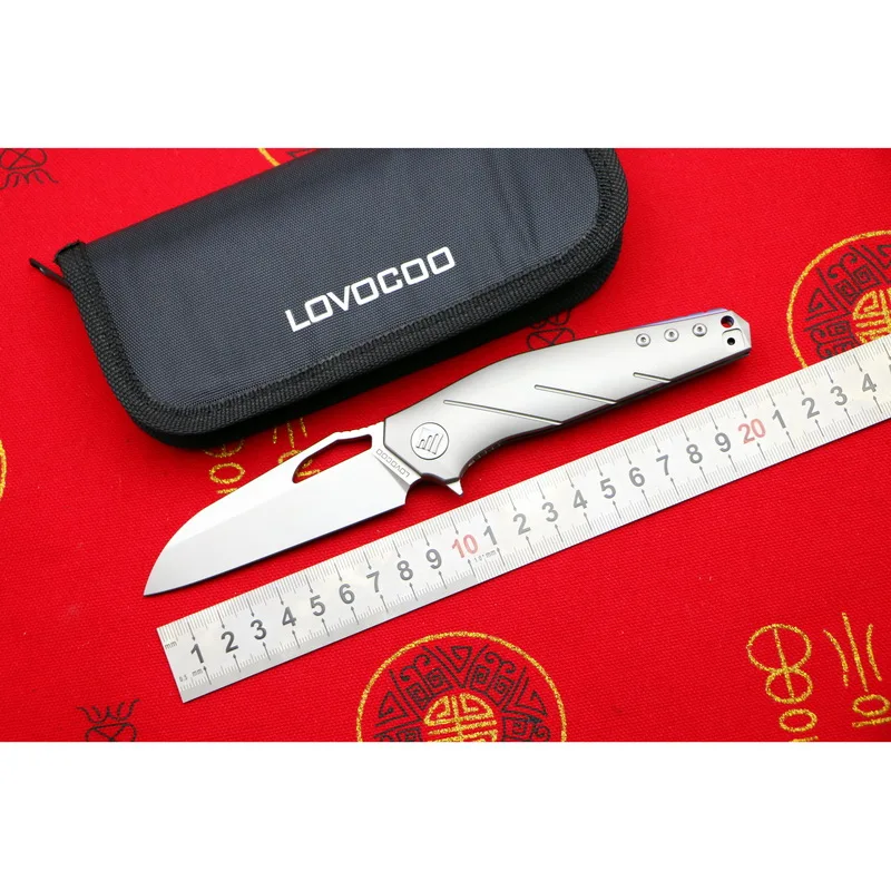 

LOVOCOO Apologist S35VN blade Titanium handle Flipper Folding knife hunting outdoor camping survival fruit Knives EDC tools Gift