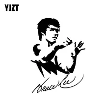 Yjzt 10.3cm * 14.2cm bruce lee dos desenhos animados etiqueta do carro arte kung fu vinil decalque preto/prata C3-0046
