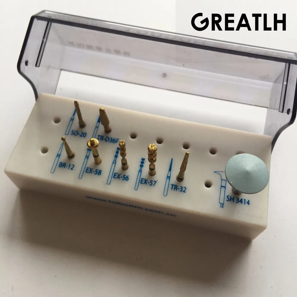 FG0807D 8PCS/kit Dental Porcelain veneer preparation burs Kit Dental Polishingin Teeth
