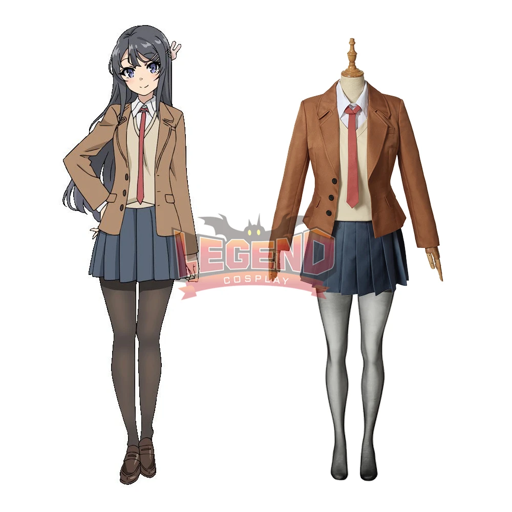 Аниме Rascal Does Not Dream of Bunny Girl Senpai Sakurajima Mai костюм для косплея полный комплект