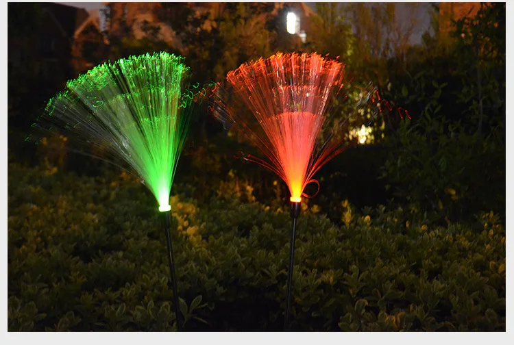Viosliteled 2 pcs/set Fiber optic light colorful outdoor solar energy