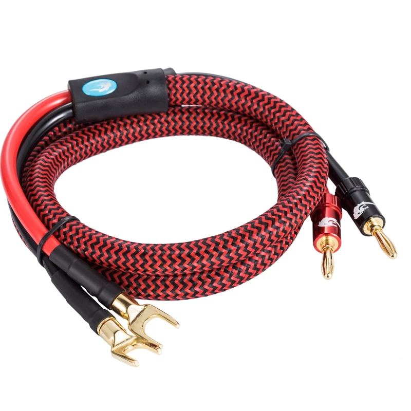 Audiophile Audio Cable Banana to Spade Plug Speaker Cable Home Theater