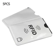 5 قطعة مكافحة Rfid حجب قارئ قفل البنك حامل بطاقة الرجال النساء ID بطاقة حالة Rfid حماية المعادن حامل بطاقة الائتمان الألومنيوم(China)