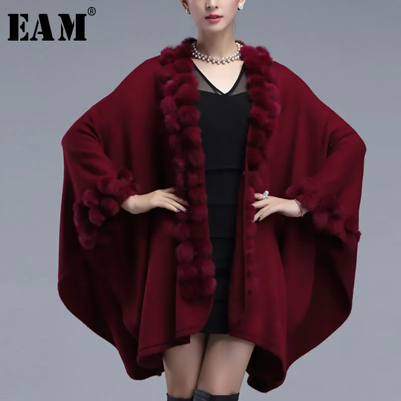 Manteau souris Cardigan Irregualr Black coffee Red Femme Imitate Lâche Fourrure Printemps Manches De eam Ld906 Chauve Lapin 2019 Longue Couleur Solide wine O0W6qfw