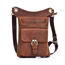 Мужская поясная сумка из натуральной кожи, Повседневная мотоциклетная сумка-мессенджер через плечо, сумка-кошелек для путешествий, поясные сумки