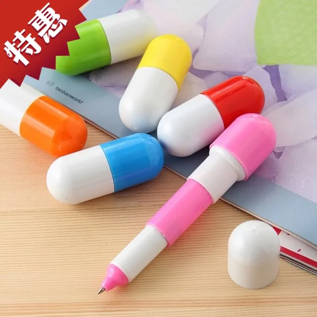 Stationery pill pen pill retractable ballpoint pen capsules penpen
