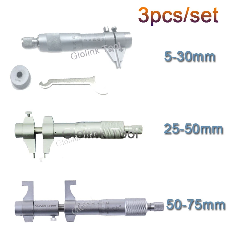 Details about   Inside Micrometer Hole Bore Internal Dia Gauge Measuring Range 25-50mm/50-75mm