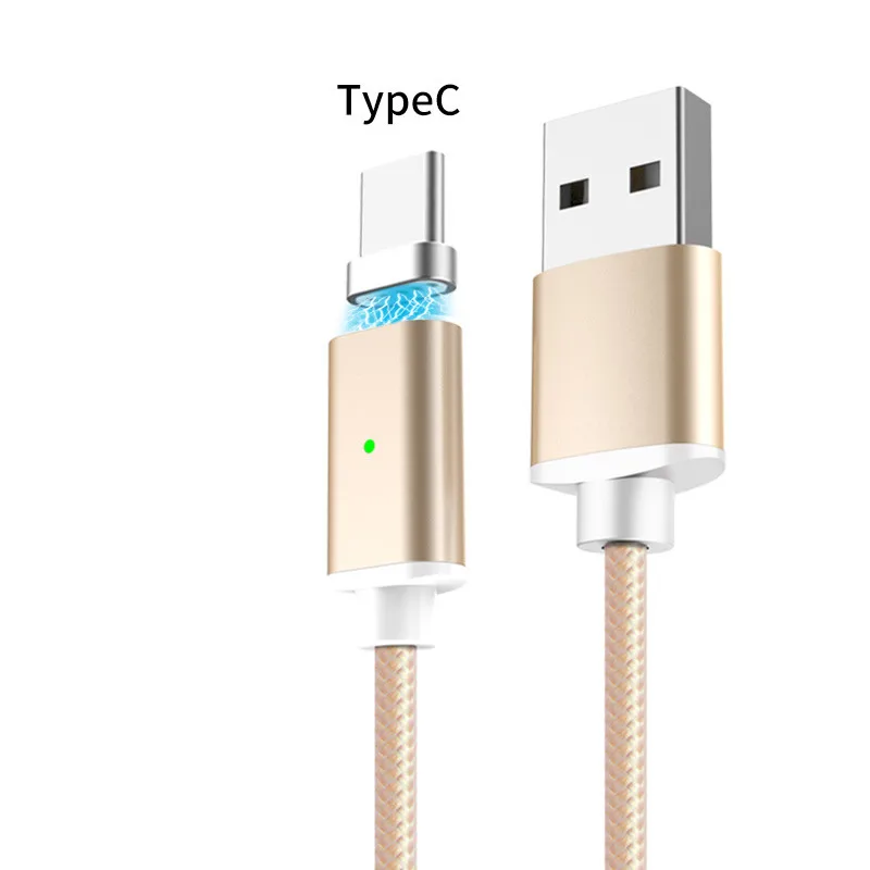 Магнитный кабель Vanniso Micro USB 2A, кабель для быстрой зарядки для iPhone XS X XR 8 7 samsung S8 type C, магнитный кабель для мобильных телефонов - Цвет: Golden for Type C