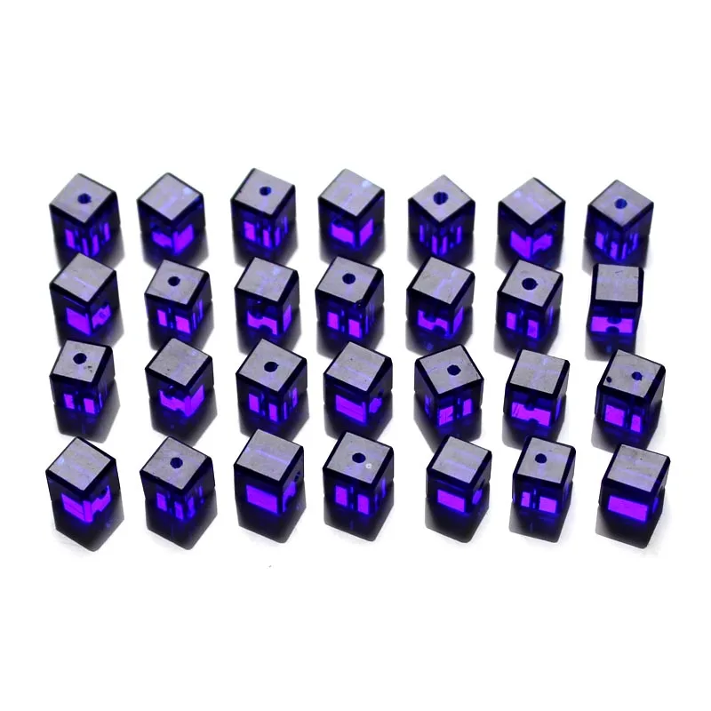 100 шт кубические Хрустальные стеклянные бусины 6x6 мм SQAP66 с фабрики разноцветные кубические бусины