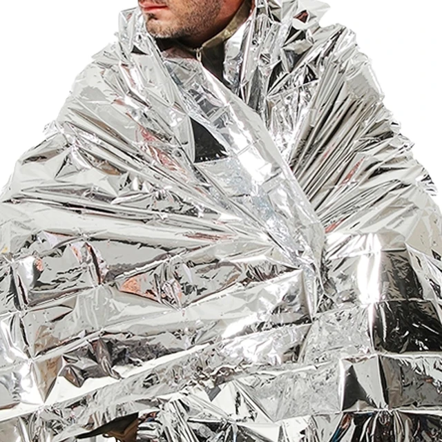 Outdoor WaterProof Emergency Survival Rescue Blanket Foil Thermal Space First Aid Sliver Rescue Curtain camping equipment