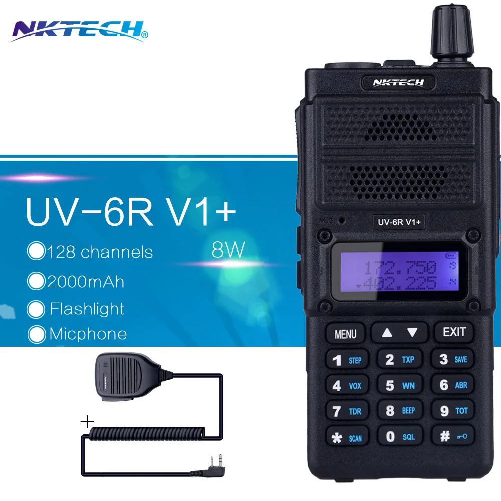 imágenes para NKTECH UV-6R V1 + VS UV-6R Walkie-talkie Baofeng Radio Dual Display VHF136 ~ 174 MHz/UHF400 ~ 520MHz128CH + 1 Micrófono Altavoz imágenes para NKTECH UV-6R V1 + VS UV-6R Walkie-talkie Baofeng Radio Dual Display VHF136 ~ 174 MHz/UHF400 ~ 520MHz128CH + 1 Micrófono Altavoz