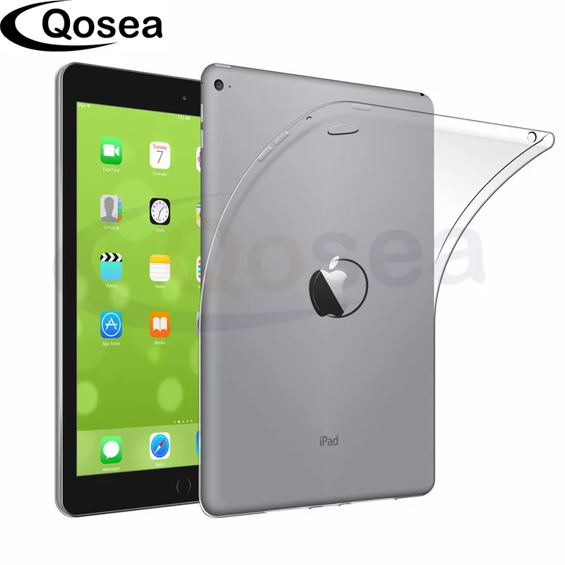 

Qosea For Apple iPad Air2 Case Ultra-thin Anti-Knock Slim Silicone Soft TPU For IPad Air 2 Tablet Transparent Protective Cover