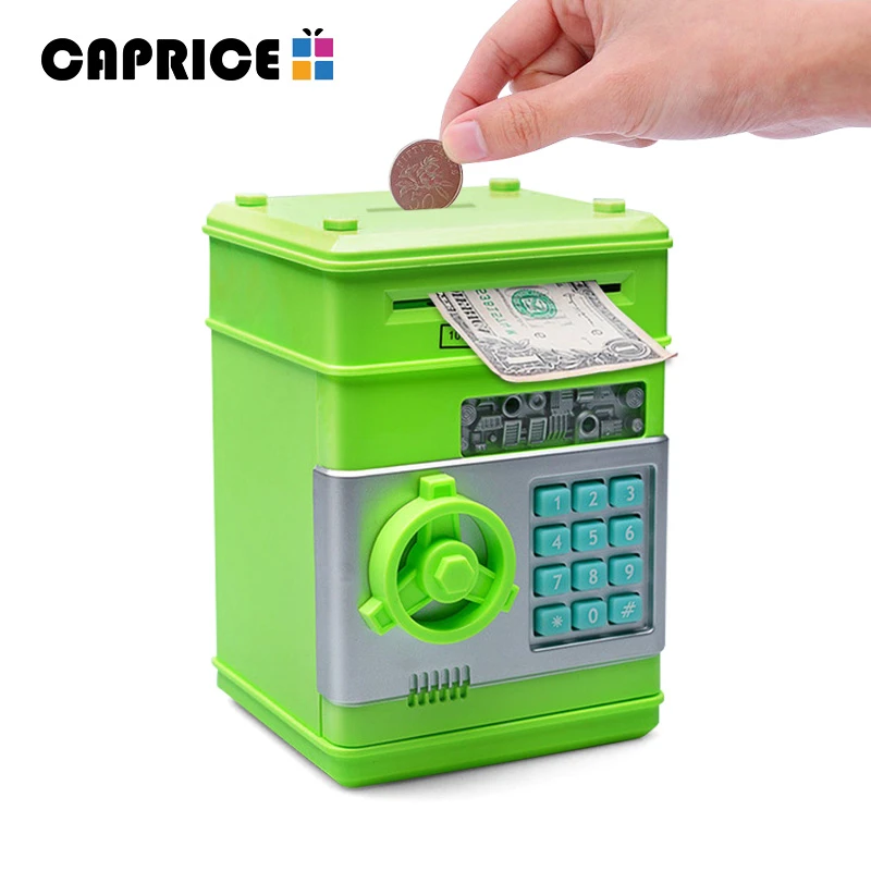 digital piggy bank plastic money box cash boxes deposit coins saving secret mini atm machine children christmas present lf688