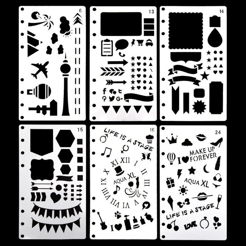Bullet Journal Stencil Plastic Planner DIY Craft Drawing Template Diary Decor A6