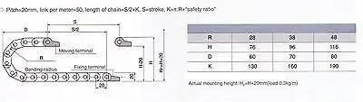 1 м(3.28ft) 15x40 мм Кабель Цепной Радиус 38 мм Провода несущей пара заканчивается ce