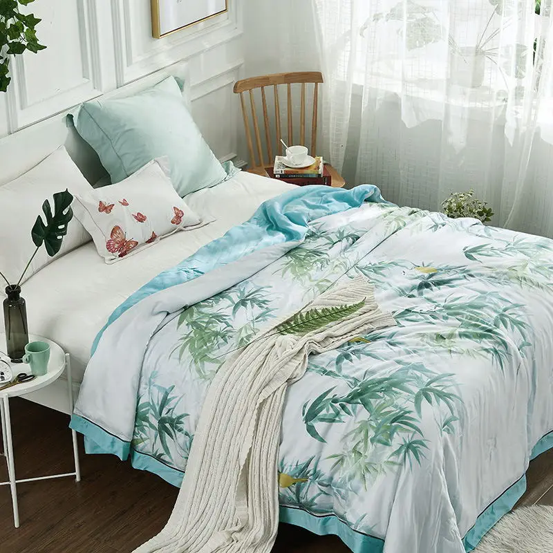 Высокое качество натуральный/тутового тенсель и бамбуковое одеяло для зимы/лета King/queen размер одеяло/одеяло - Цвет: 7
