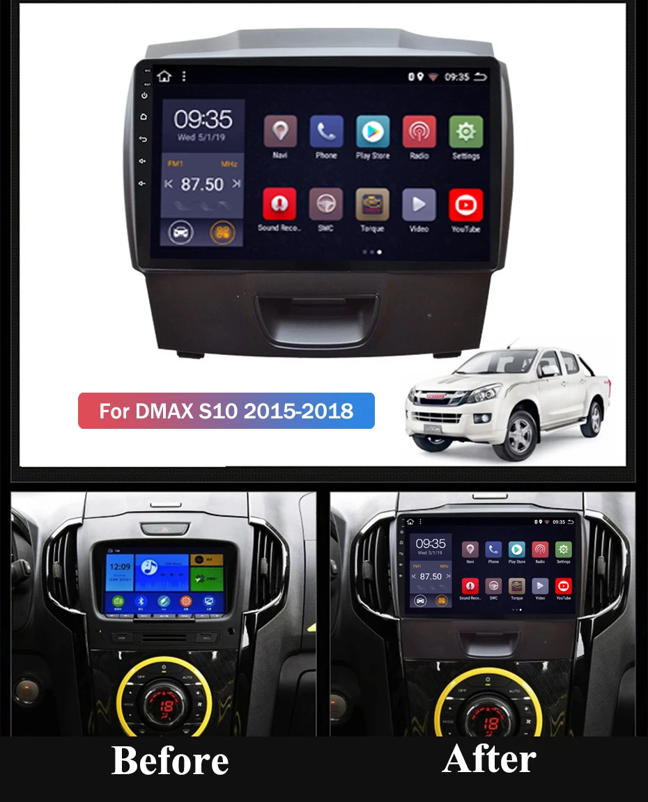 Best 9 inch 2.5D IPS HD multi-touch screen Android8.1 2G RAM 32G ROM NAVI For Isuzu DMAX S10 2015-2018 with Bluetooth USB WIFI SWC 1 Best 9 inch 2.5D IPS HD multi-touch screen Android8.1 2G RAM 32G ROM NAVI For Isuzu DMAX S10 2015-2018 with Bluetooth USB WIFI SWC 1