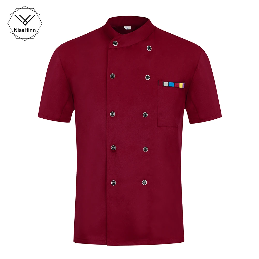 

New Arrival chef Tops Chinese Restaurant Chef Uniforms Fashion Chef Jacket male and Women Cook Uniforms Short Sleeve shirt+apron