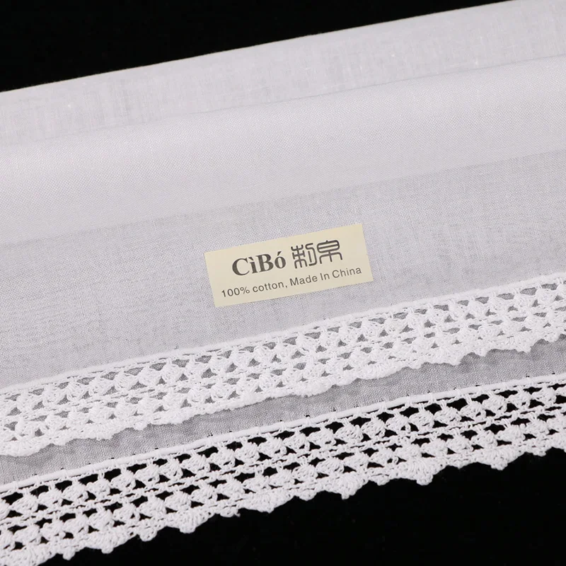  S001: 100% cotton hand crochet lace blank handkerchief/hankie for women/ladies wedding gift