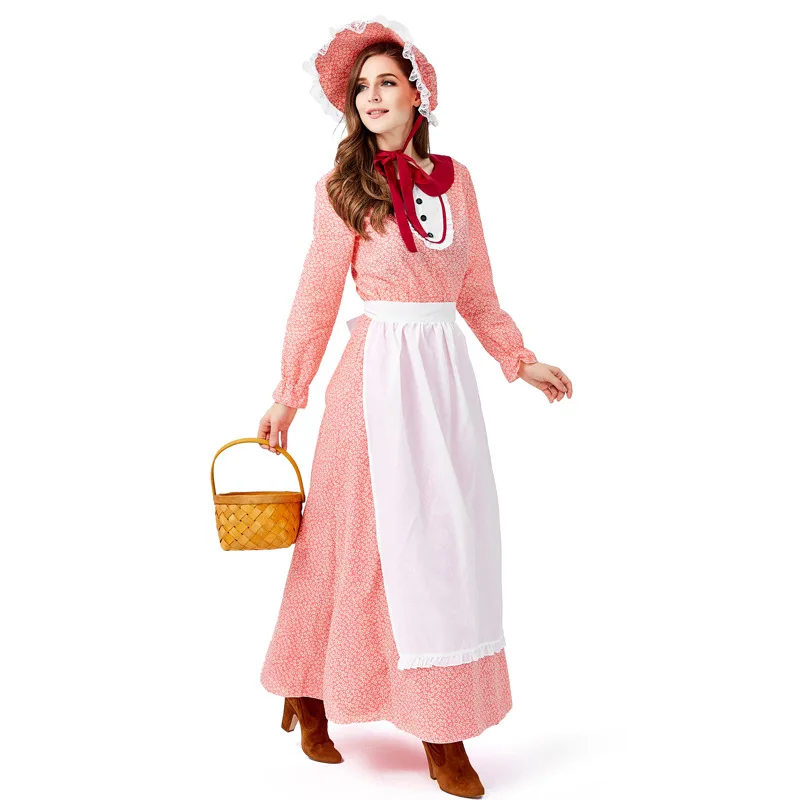 

Adult Renaissance Fairy Tale Idyllic Stage Farm Dress Costumes Cosplay for Woman Halloween Game Stage Beach Party Costumes