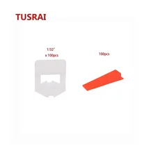 Набор системы выравнивания плитки 1mm 1/32" 200шт пола укладки плитки 100 Основа+100 Клинья TUSRAI