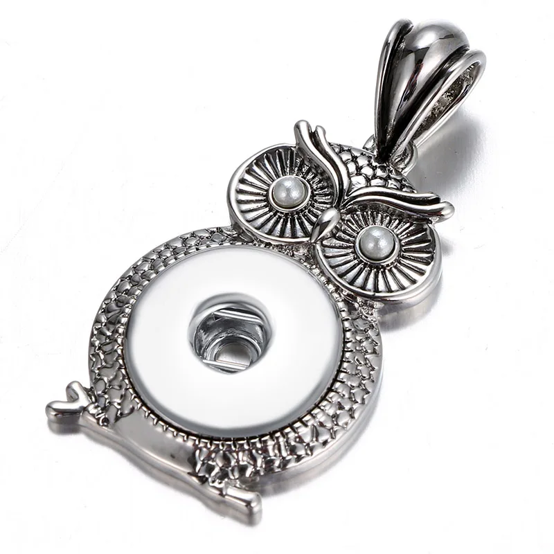 

New Fashion Owl snap pendant necklace 60cm fit 18mm snap buttons snap jewelry wholesale XL0097