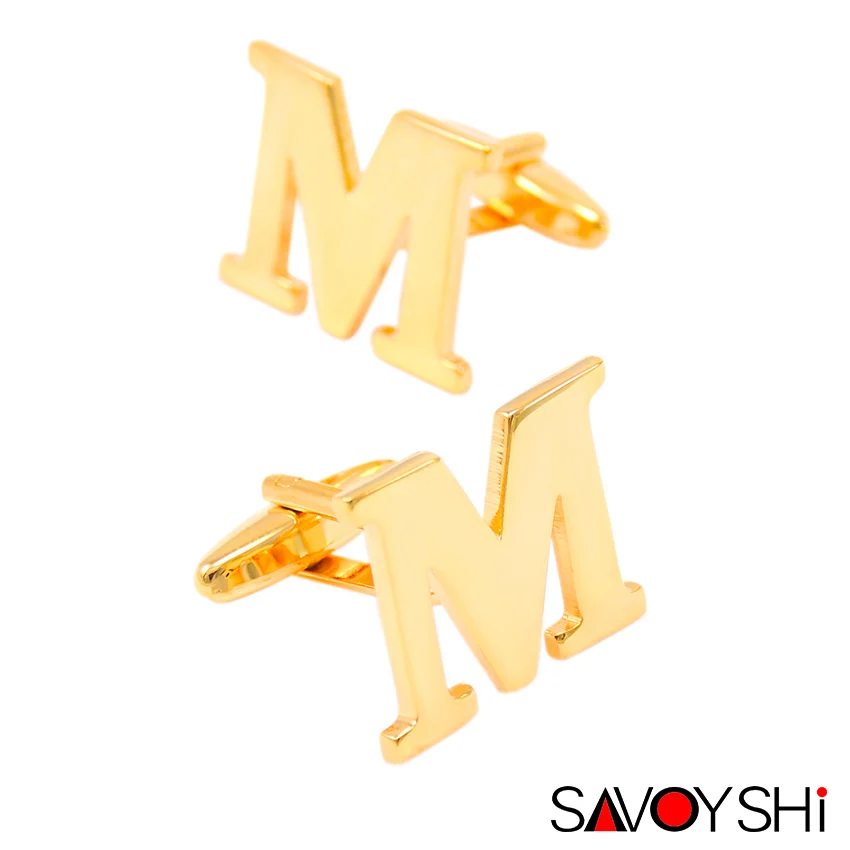 Мужские металлические запонки с надписью M в подарочной коробке|cufflinks men|wedding