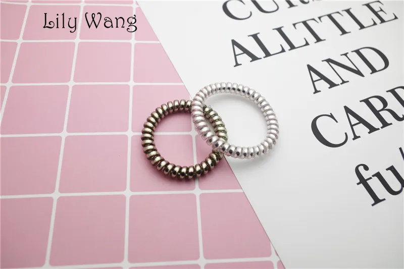 Elastic Hair Bands Telephone Wire scrunchy gum for hair Accessories Rubber Bands Headwear Hair Rope Ties  Spiral Shape  (4)