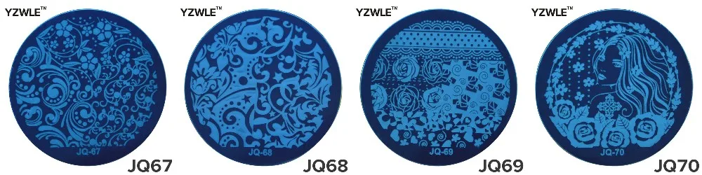 YZWLE 1 лист штамповочная пластина с изображениями для нейл-арта, 5,6 см из нержавеющей стали Шаблон для полировки маникюра трафарет Инструменты(YZWLE-05