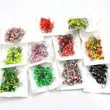 50/упаковка смешанных цветов свинцовый колючий рыболовный крючок с круглой головкой рыболовный крючок острый крючок морской пресноводный Attactive рыболовный крючок weihefishing