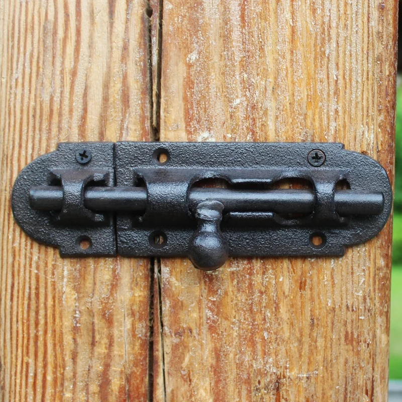 

European Vintage Antique Black Home Garden Cast Iron Door Bolts