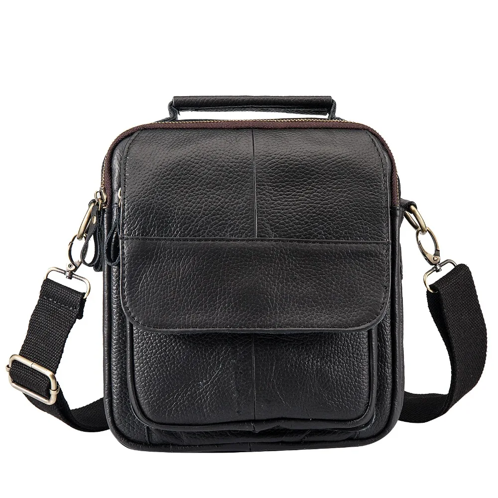 

Quality Leather Male Casual Design Shoulder Messenger bag Cowhide Fashion Cross-body Bag 8" Tablet Tote Mochila Satchel bag 148b
