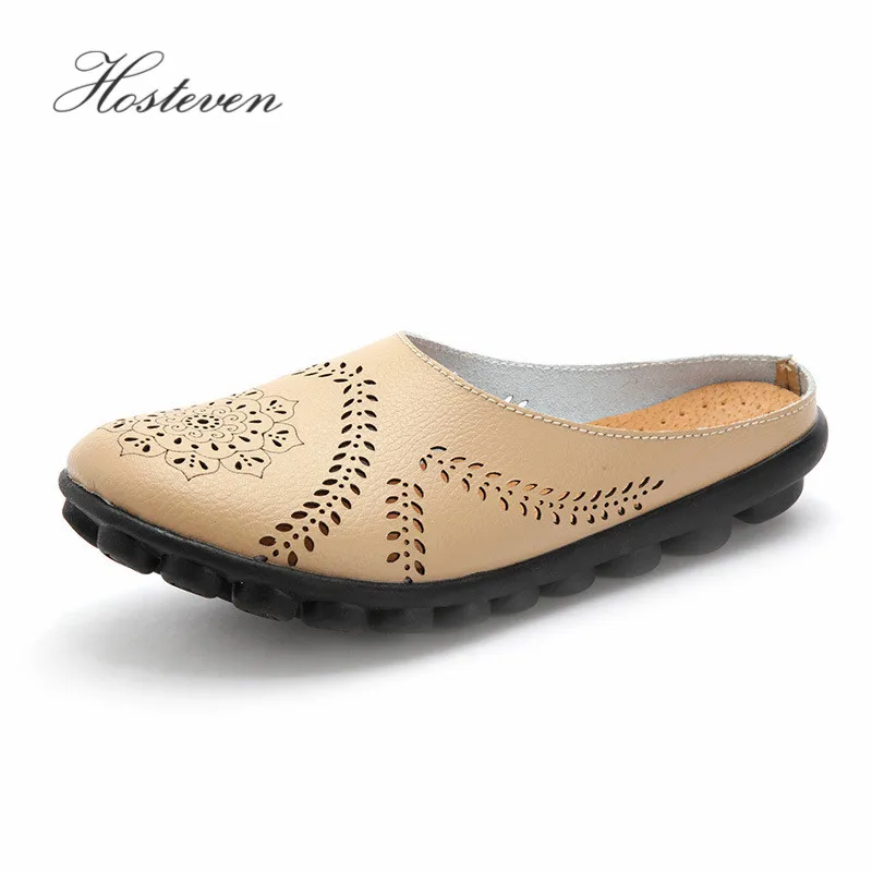 

Hosteven Women Shoes Sneakers Flats Casual Loafers Moccasins Genuine Leather Platform Fashion Ladies Driving Air Mesh Shoes