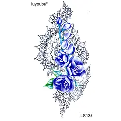 30 шт. фиолетовые цветы Водонепроницаемый Временные татуировки Для мужчин Красота цветы Тотем Tatuagem лица драгоценности татуировки