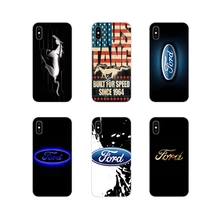 Accesorios cubiertas de los casos del teléfono para Apple iPhone X XR XS MAX 4 4S 5 5S 5C SE 6 6 S 7 8 Plus ipod touch 5 6 Ford Mustang logotipo