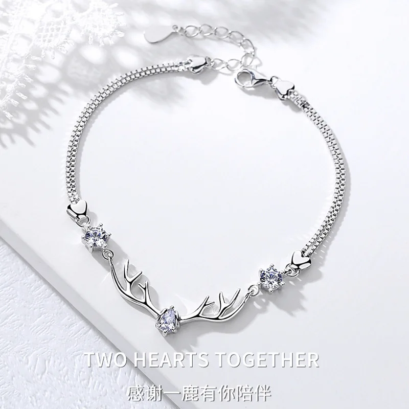 

925 silver a deer have your bracelet small antler lady personality simplicity student sen department boudoir honey couple