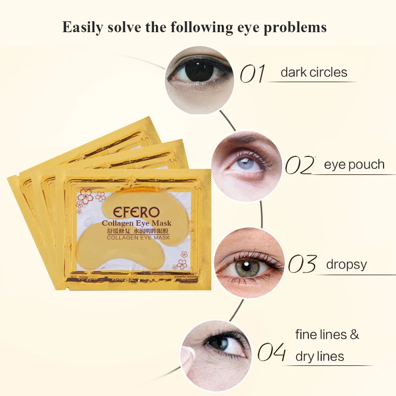 EFERO 5 Стиль Коллаген Eye Mask Век патч уход за кожей темно-Круг Remover Anti Age крем для глаз глаза подушечка увлажняющая 50 пар = 100 шт