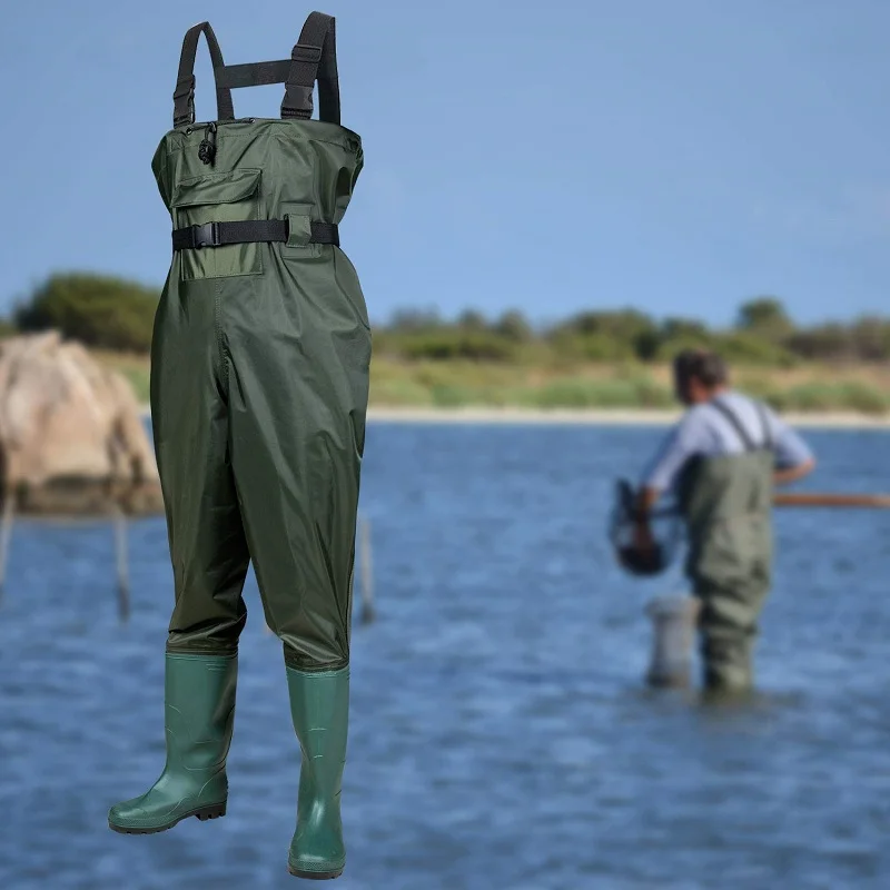 NEW 100/% Waterproof Green PVC Carp Coarse Fly Fishing Chest Waders ALL SIZES