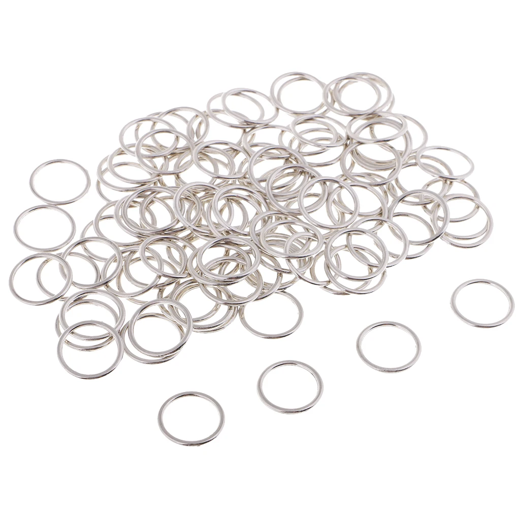 100 Pieces Alloy Bra Strap Adjuster Slider O Ring Lingerie DIY Sewing Crafts Silver