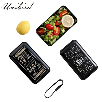 

Unibird Double Layer Japanese Style Lunch Box with Spoon for Kids Microwavable Thermo Shusi Box Food Container Fruit Storage