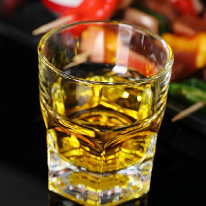 Crystal Hexagon Cup glass 1Pc liquor glass short glass vodka chinese white wine glass Whiskey Rum About 180ml